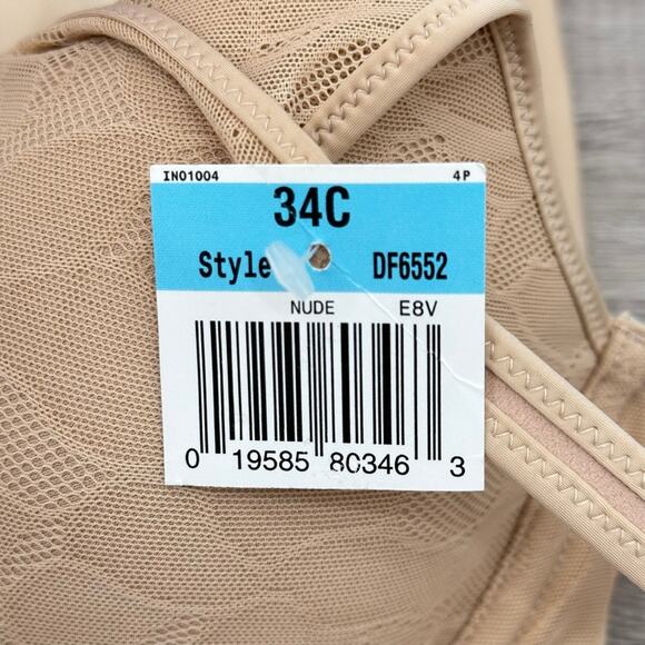 BALI Womens Ultra Light Firm Control Bodysuit Nude Floral Lace - Size 34C NWT - Picture 4 of 9